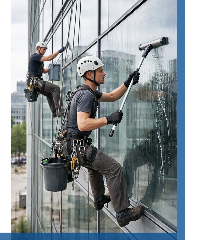 Мойка витражей альпинистами в Братске от 714 р. под ключ|ВЫСОТНИК-Брт