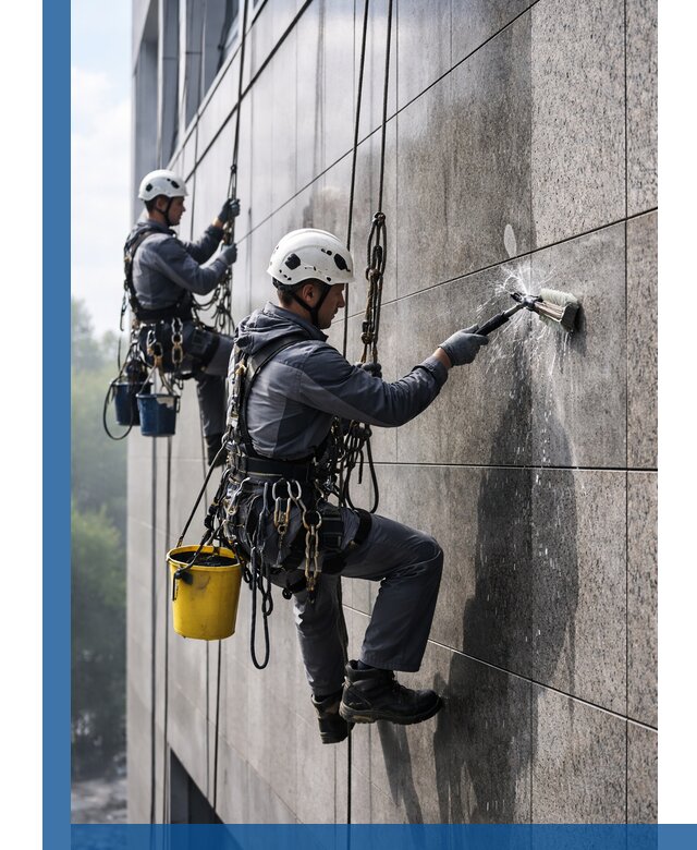 Профессиональная мойка фасада из керамогранита в Братске