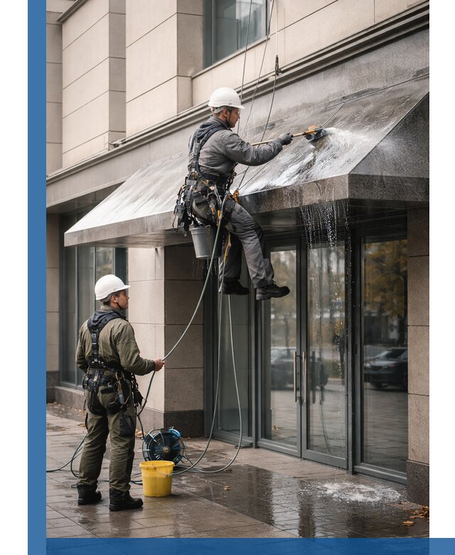 Профессиональная мойка козырьков и навесов в Братске