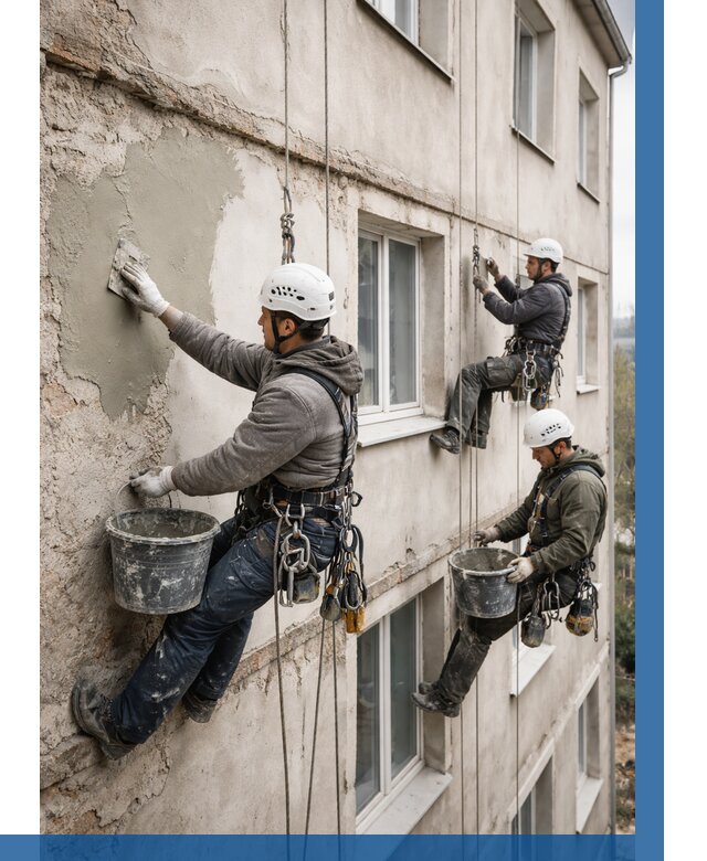 Ремонт штукатурного фасада в Братске от 765 р. под ключ | ВЫСОТНИК-Брт