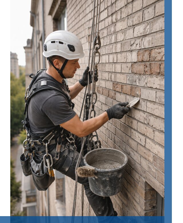 Ремонт кирпичной кладки фасада в Братске от 1837 р. | ВЫСОТНИК-Брт