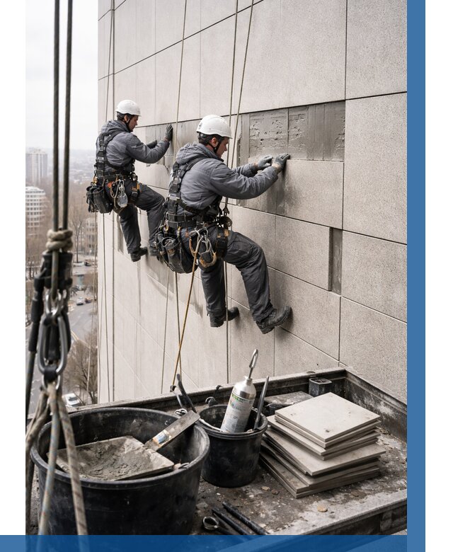 Ремонт фасада из керамогранита в Братске от 2551 р. | ВЫСОТНИК-Брт