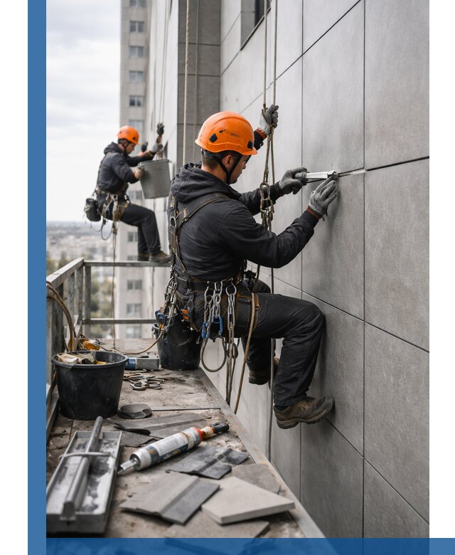 Профессиональный ремонт фасада из керамогранита в Братске