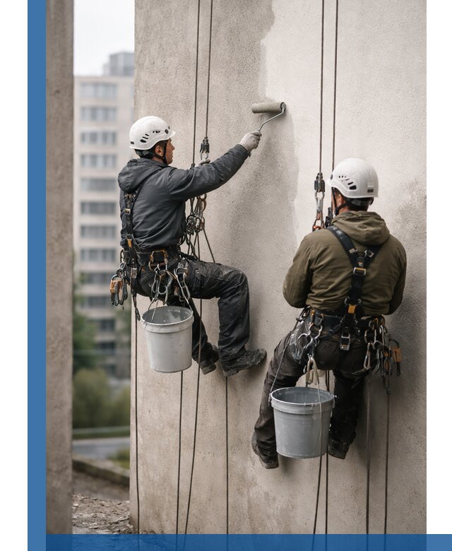 Покраска фасадов высотными альпинистами в Братске с гарантией