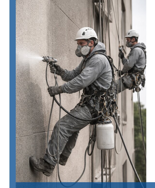 Безвоздушная покраска фасадов зданий в Братске профессионально