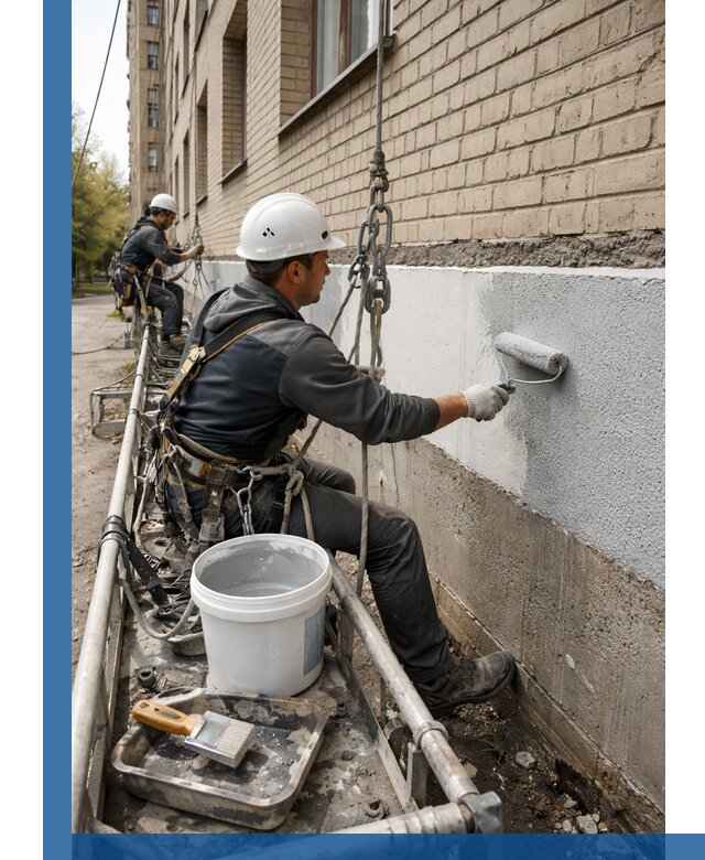 Окраска цоколя здания в Братске профессионально и надежно