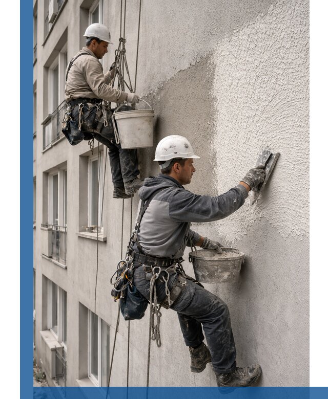 Нанесение декоративной штукатурки короед на фасад в Братске