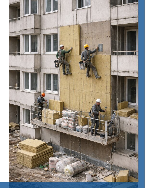 Утепление фасада минватой в Братске от 1531 р. | ВЫСОТНИК-Брт