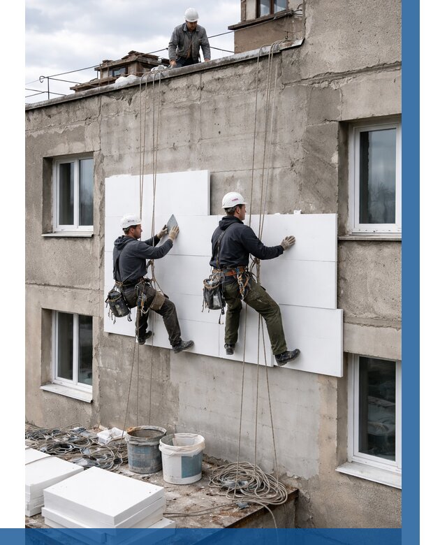 Утепление фасада пенополистиролом в Братске от 1837 р. | ВЫСОТНИК-Брт