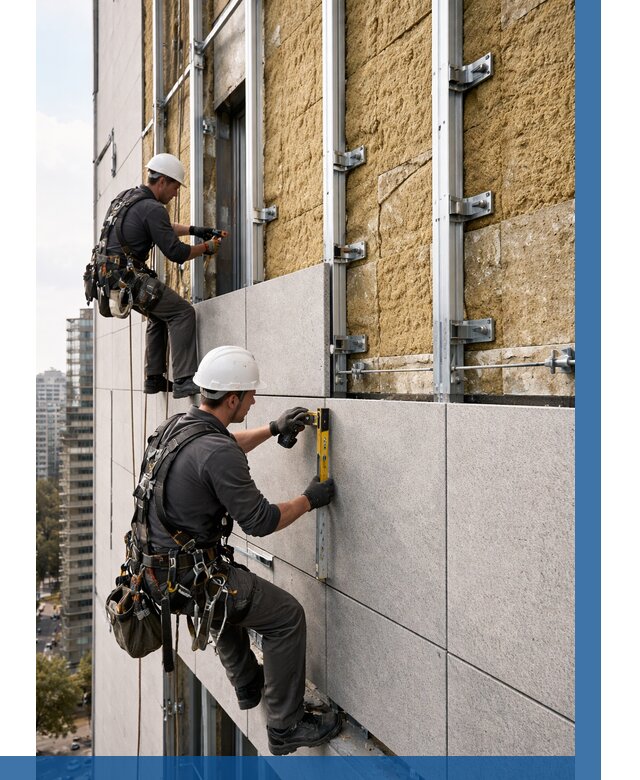 Монтаж вентилируемого фасада в Братске от 3571 р. | ВЫСОТНИК-Брт