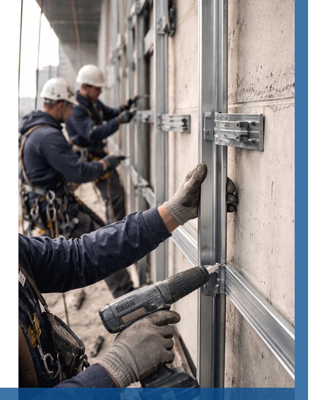 Монтаж подсистемы вентфасада в Братске от 867 р. | ВЫСОТНИК-Брт