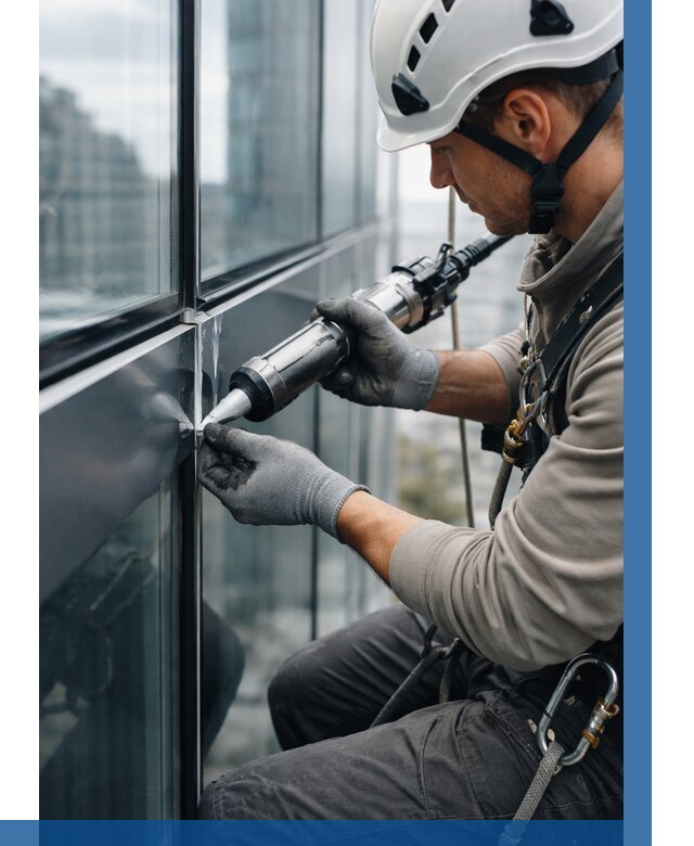 Герметизация стыков витража в Братске от 1224 р. | ВЫСОТНИК-Брт