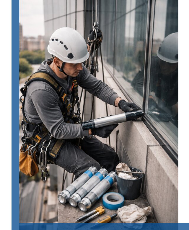 Герметизация стыков витража в Братске для герметичных фасадов