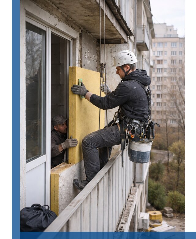 Профессиональное утепление балкона снаружи в Братске под ключ