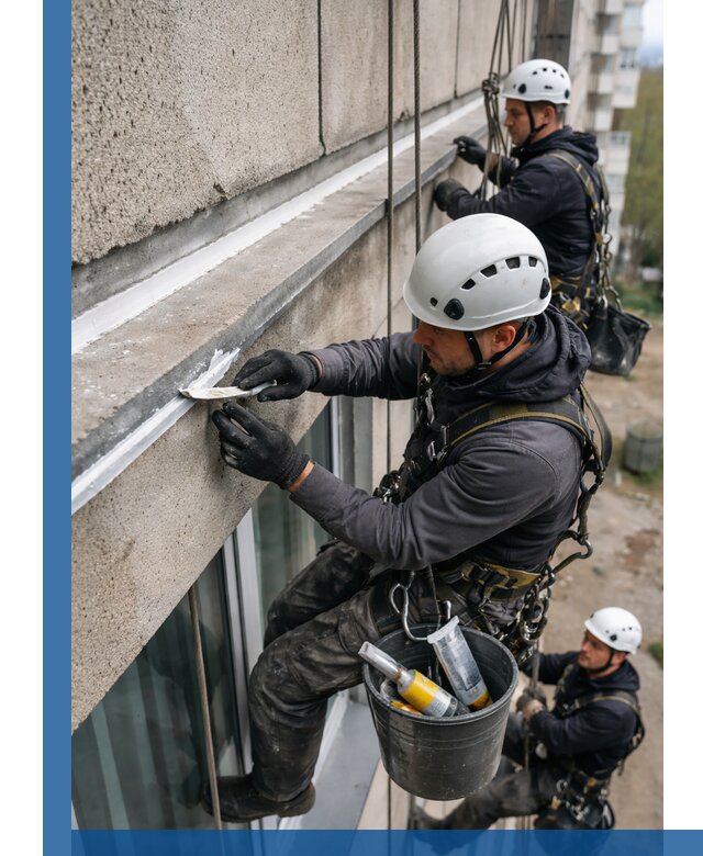 Герметизация примыкания балкона в Братске под ключ с гарантией