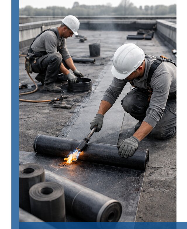 Ремонт рулонной кровли в Братске герметизация и восстановление