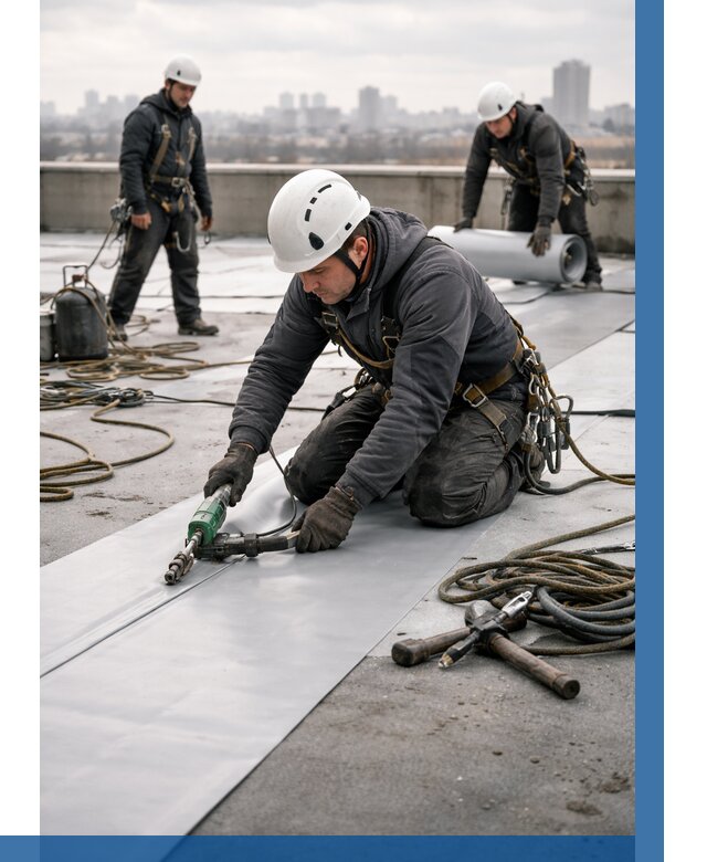 Ремонт мембранной кровли в Братске от 1837 р./м2 | ВЫСОТНИК-Брт