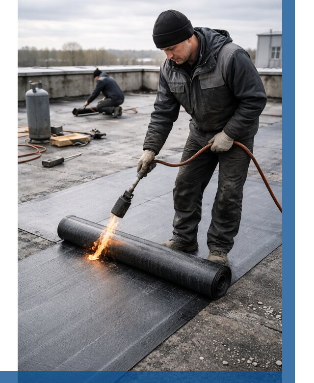 Ремонт наплавляемой кровли в Братске от 714 р. | ВЫСОТНИК-Брт