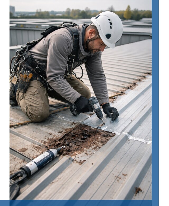 Ремонт профнастила на кровле в Братске от 714 р. | ВЫСОТНИК-Брт