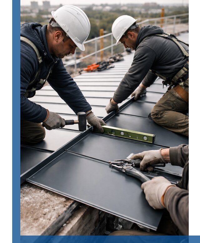 Монтаж фальцевой кровли в Братске для промышленных зданий