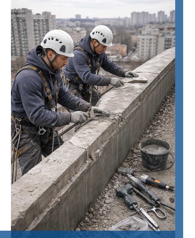 Ремонт парапета на кровле в Братске от 1531 р. | ВЫСОТНИК-Брт