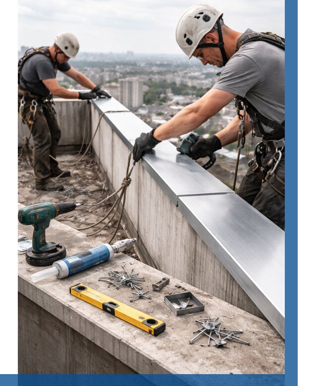 Монтаж парапетных крышек в Братске от 816 р. | ВЫСОТНИК-Брт