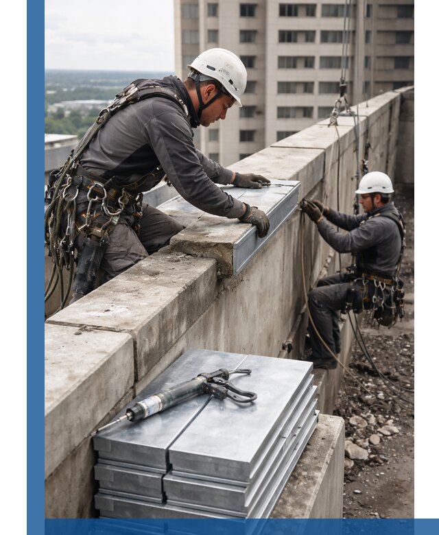 Замена парапетных крышек и установка новых в Братске