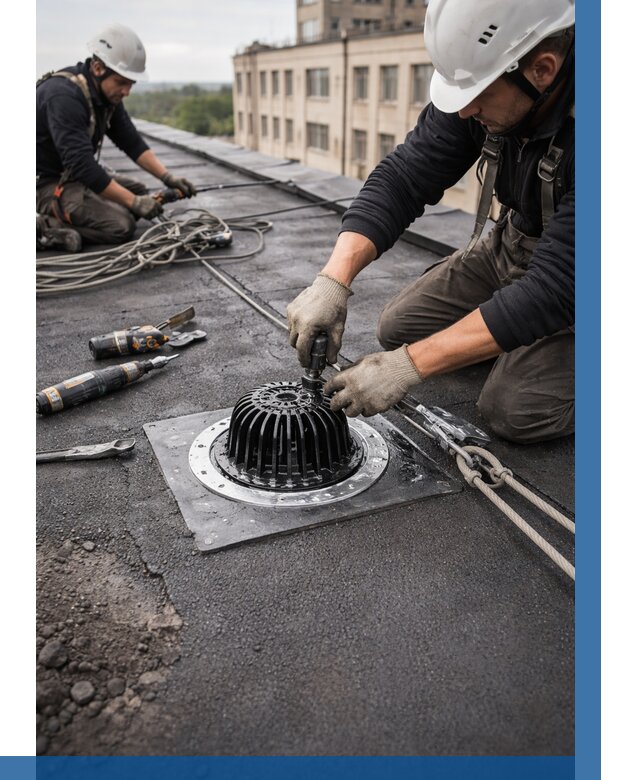 Установка водосточных воронок в Братске цена от 3571 р. | ВЫСОТНИК-Брт