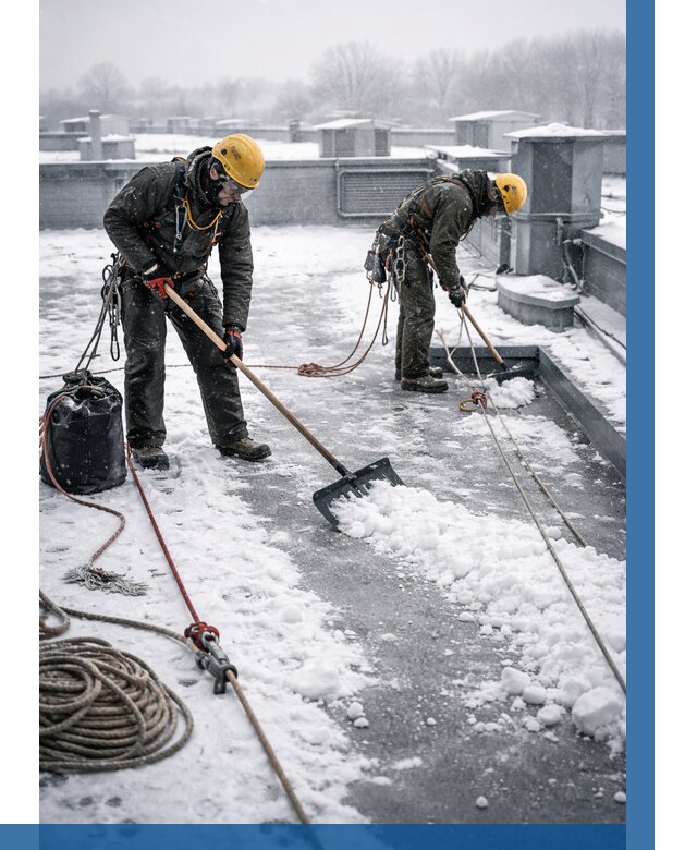 Очистка крыши от снега в Братске от 7653 р. | ВЫСОТНИК-Брт