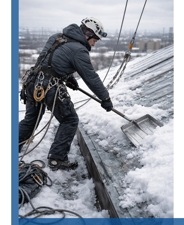 Профессиональная очистка кровли от снега и наледи в Братске