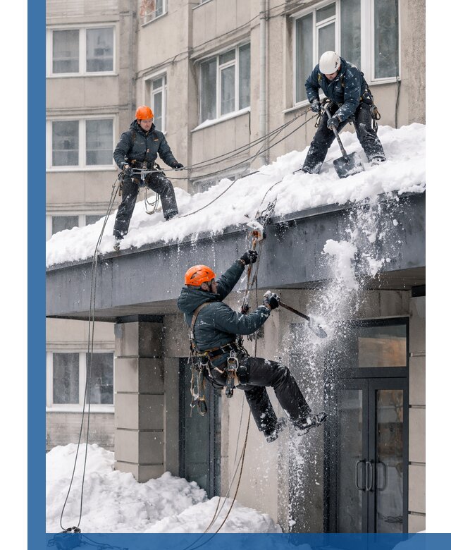 Безопасная очистка навесов от снега в Братске круглогодично