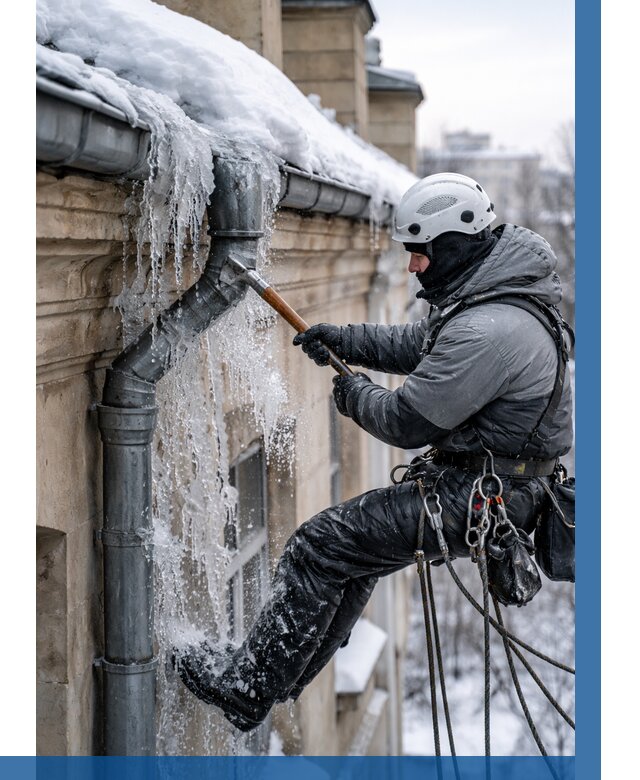 Очистка водостоков от льда в Братске от 3571 р. | ВЫСОТНИК-Брт