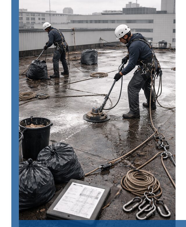 Плановая очистка кровли по графику в Братске для безопасности