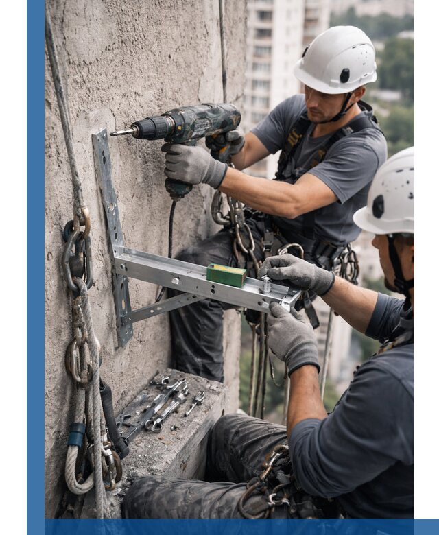 Установка кронштейнов кондиционера и крепежа в Братске