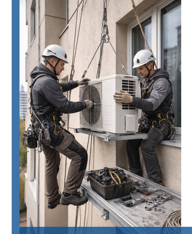 Перенос внешнего блока кондиционера в Братске с монтажом и крепежом