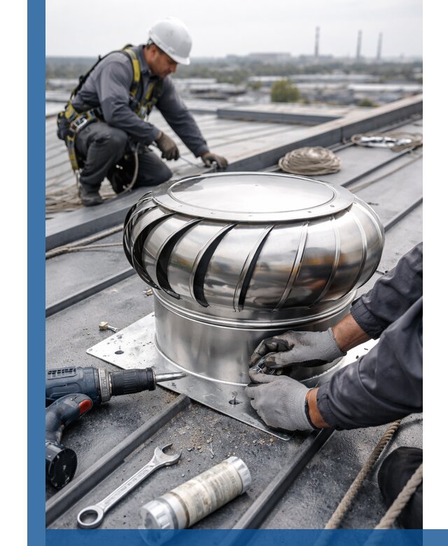 Установка дефлекторов на кровле в Братске профессионально