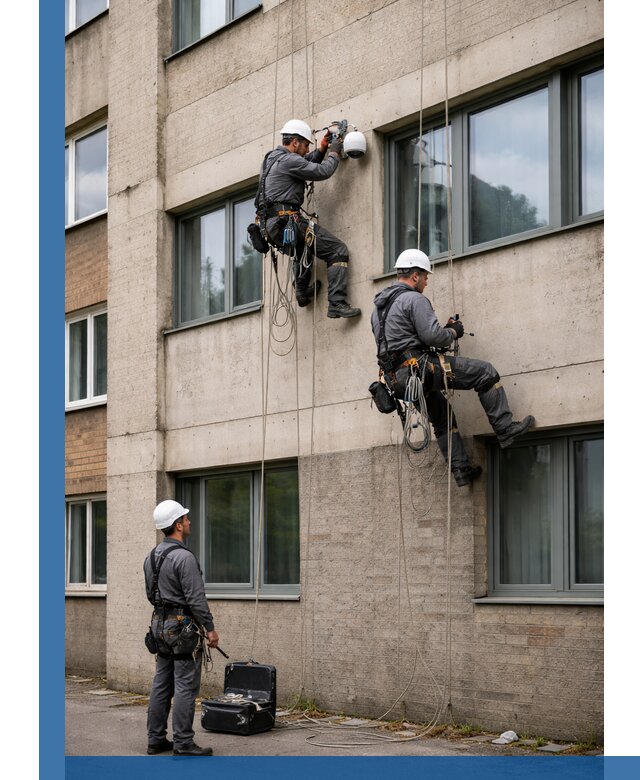 Монтаж фасадных камер видеонаблюдения в Братске под ключ