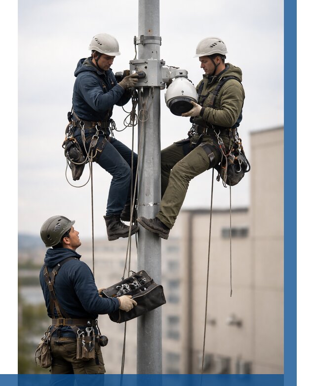 Установка видеокамер на мачте в Братске от 8673 р. | ВЫСОТНИК-Брт