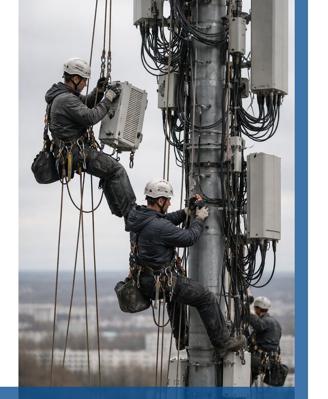 Монтаж оборудования связи на мачте в Братске от 7653 р. | ВЫСОТНИК-Брт