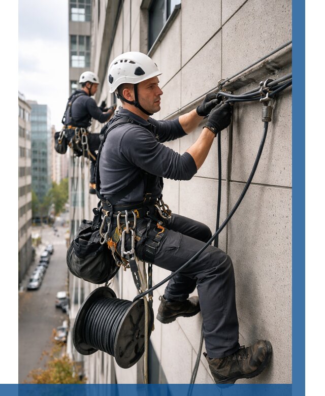 Прокладка кабеля по фасаду в Братске от 357 р. | ВЫСОТНИК-Брт