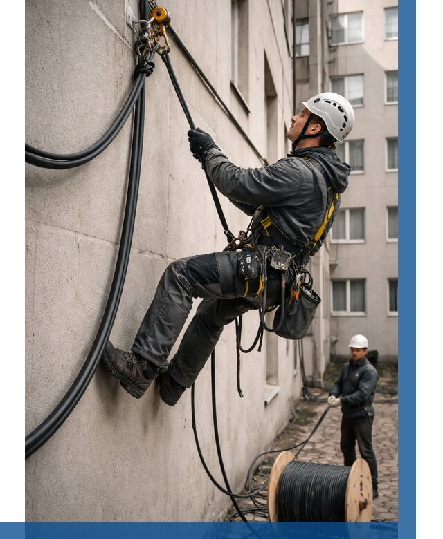 Протяжка кабеля питания на высоте в Братске от 459 р. | ВЫСОТНИК-Брт