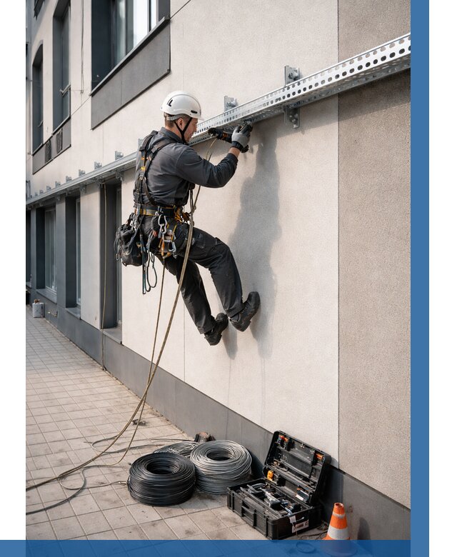 Монтаж кабельных лотков на фасаде в Братске от 1224 р. | ВЫСОТНИК-Брт