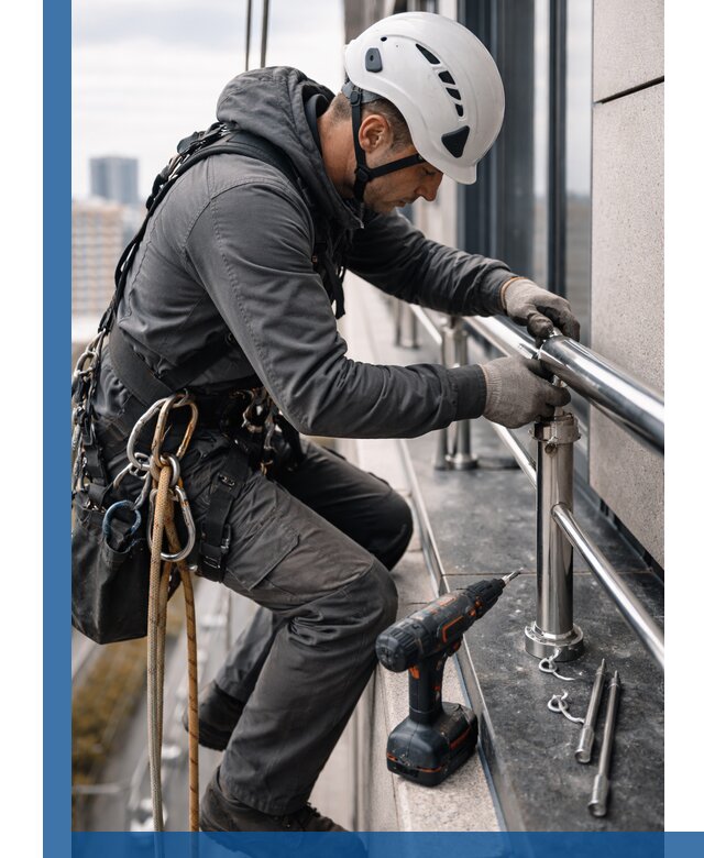 Монтаж ограждений на высоте в Братске для зданий и конструкций