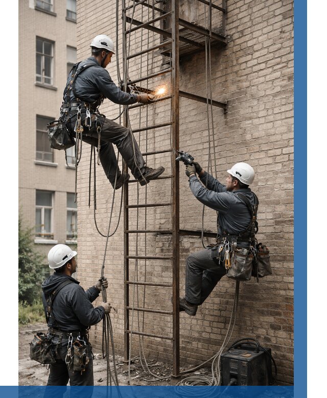 Ремонт пожарной лестницы в Братске от 7653 р. | ВЫСОТНИК-Брт