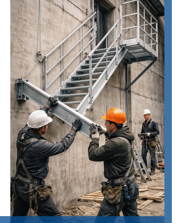 Монтаж металлических лестниц в Братске от 15306 р. | ВЫСОТНИК-Брт