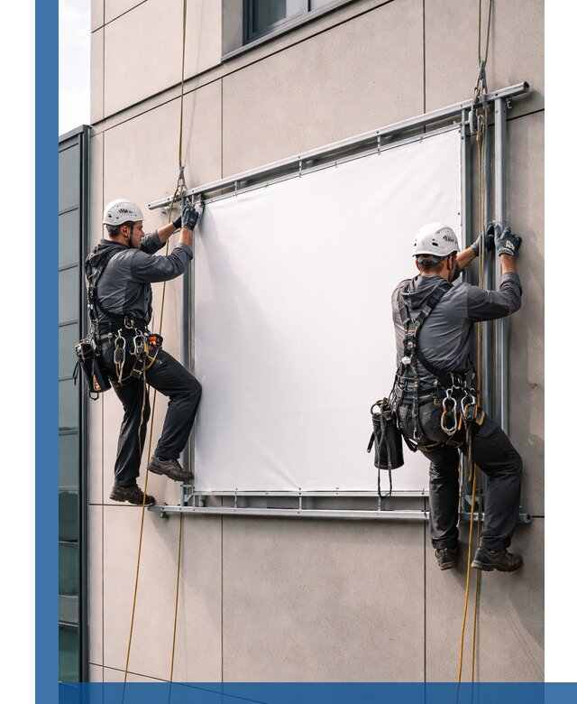 Монтаж наружной рекламной вывески в Братске под ключ