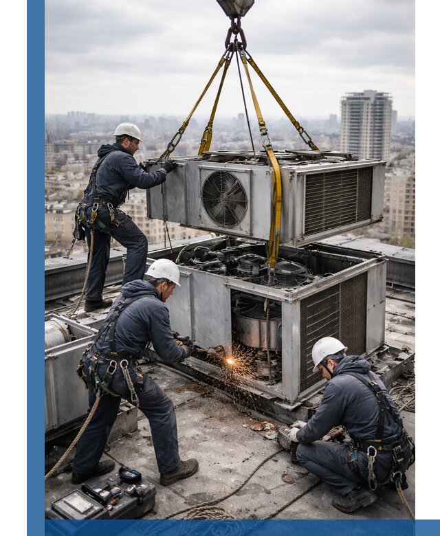 Демонтаж крышной установки в Братске любой сложности