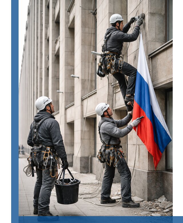 Профессиональная установка флагов на фасаде в Братске