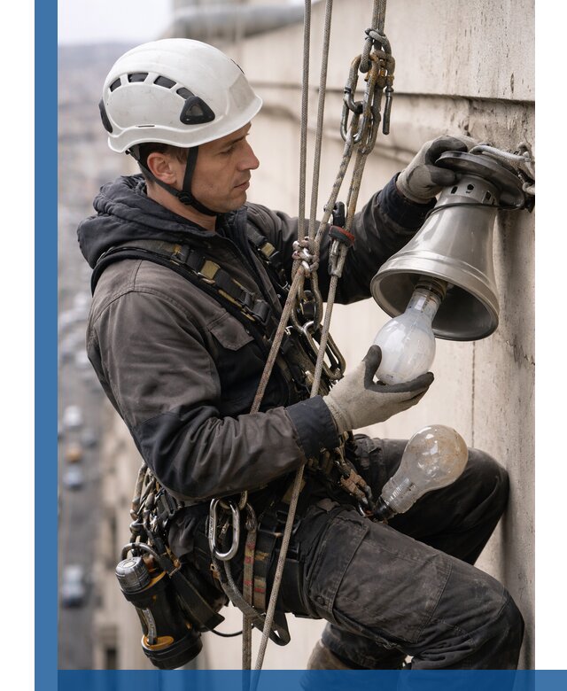 Замена ламп на высоте в Братске профессионально и быстро