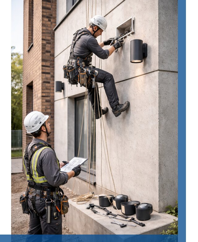 Монтаж фасадного освещения в Братске от 2551 р. | ВЫСОТНИК-Брт